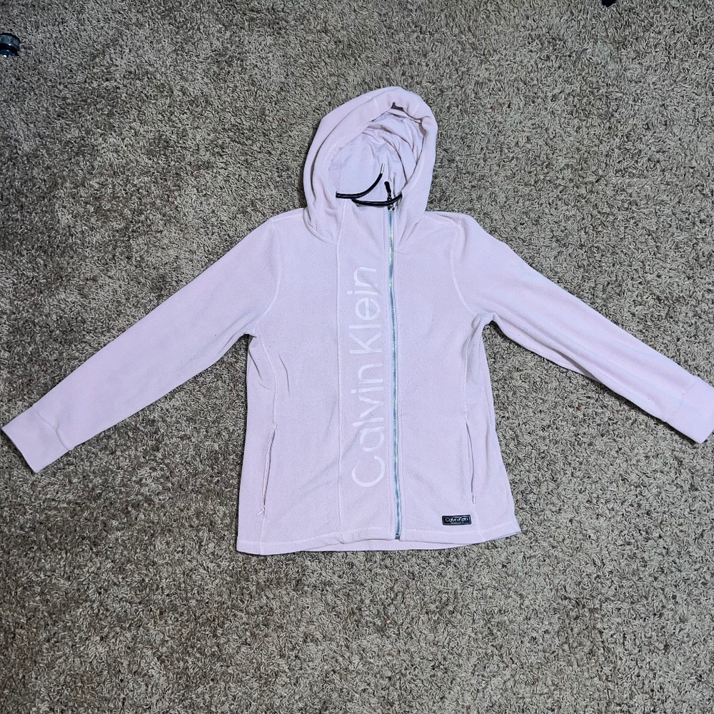 Calvin Klein Performance Pink Zip Hoodie Jacket Small | Athleisure Lightweight